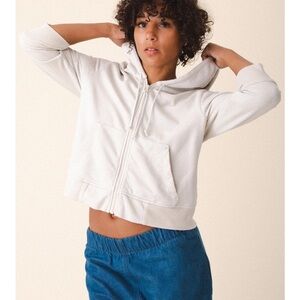 Prairie Underground Simple Life Hoodie in Oyster Size Small Lagenlook Organic